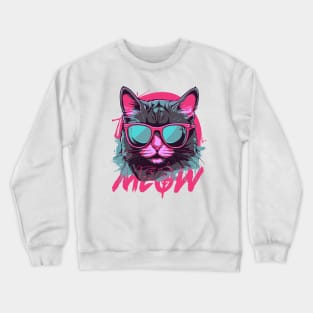 Pink Meow Cat Crewneck Sweatshirt